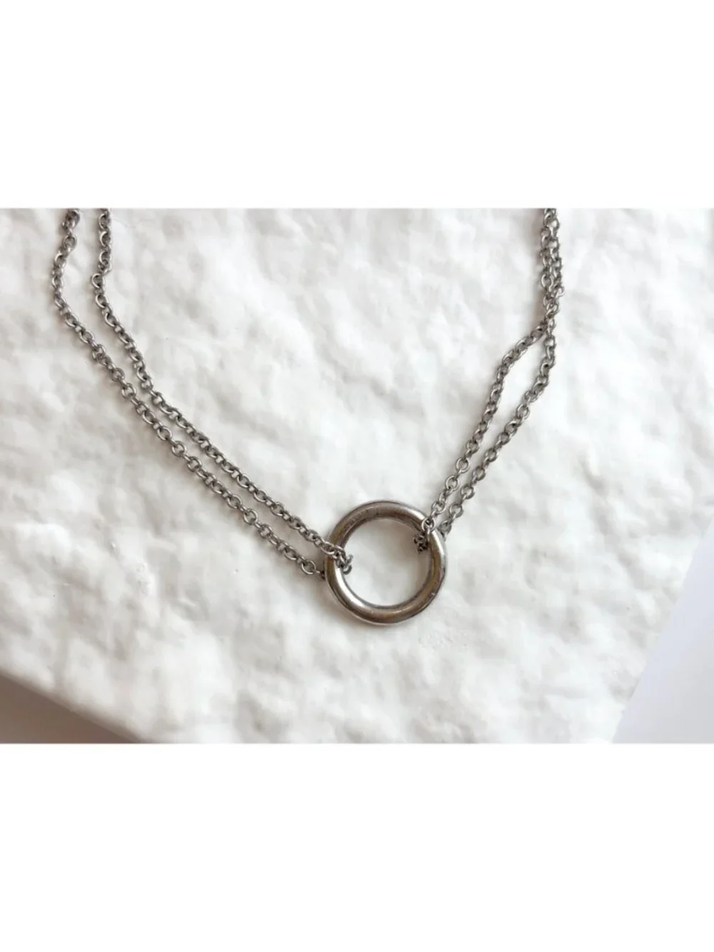 Cable Chain Round Doublr Linked Vintage Sterling Silver 925 Bracelet - 7